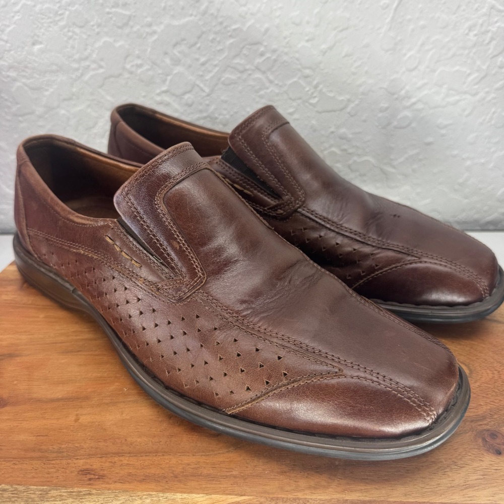 Josef Seibel Men's 45 Dark Brown Leather Slip On Loafer Shoes Comfort